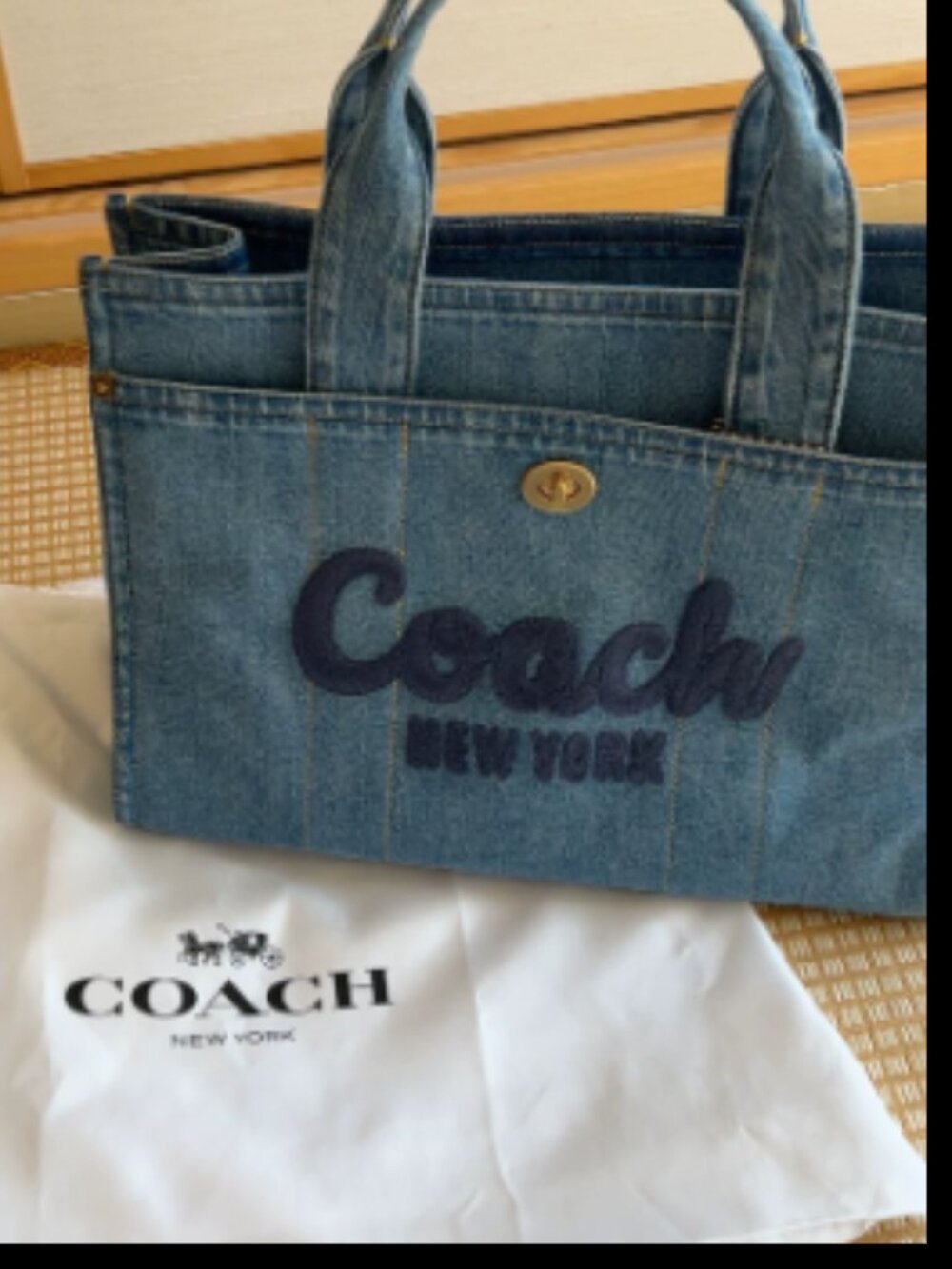 "New With Tags, Coach Cargo Tote Crossbody Bag In Denim/Indigo CR657